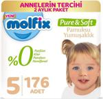 Molfix Pure & Soft 5 Numara Junior 44'lü 4 Paket Bebek Bezi