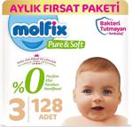 Molfix Pure&Soft 3 Beden Midi 128'Li Bebek Bezi