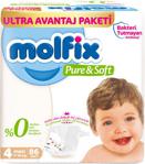 Molfix Pure&Soft 4 Numara Maxi 86'Lıultra Avantaj Paketi Bebek Bezi