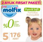 Molfix Pure&Soft 5 Beden Junior 2 Aylık Fırsat Paketi 176 Adet