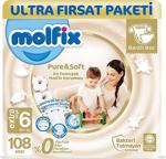 Molfix Pure&Soft 6 Beden Extra Large Ekstra 108'Li Fırsat Paketi Bebek Bezi