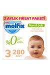 Molfix Pure&Soft Bebek Bezi 3 Beden Midi 2 Aylık Fırsat Paketi 280 Adet 00163