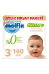 Molfix Pure&Soft Bebek Bezi 3 Beden Midi Aylık Fırsat Paketi 140 Adet 00164
