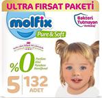 Molfix Pure&Soft Bebek Bezi 5 Beden Ultra Fırsat Paketi 66X2 Adet