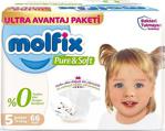 Molfix Pure&Soft Bebek Bezi Beden:5 (11-18Kg) Junior 66 Adet Ultra Avantaj Pk