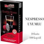 Molinari Cafe Molinari Qualita Rosso10 Kutu 100 Kapsül Nespresso Makinası Uyumlu