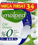 Molped Pure&Soft Hijyenik Ped Gece Mega Fırsat 34 Adet