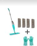 Mopotek Sprey Mop + 4 Adet Mop Bezi + Sihirli Silikon Bulaşık Eldiveni