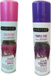 Morfose Hair Color Spray 150Ml Renkli Saç Spreyi (Mor+Pembe))