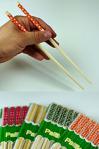 Murido Bambu Chopstick 10 Çift Ahşap Desenli Çin Çubuğu Tekrar Kullanılabilir