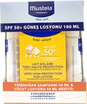 Mustela Bebek-Çocuk Spf 50+ 100 Ml + Yenidoğan Şampuan 50 Ml + Vücut Losyonu 50 Ml Güneş Losyonu Set