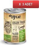 Mycat Tahılsız Kuzu Etli 415 gr 3'lü Yetişkin Kedi Konservesi