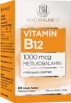 NaturalNest Vitamin B12 1000 mcg Metilkobalamin 60 Dilaltı Tablet