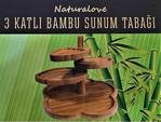 Naturalove 3 Katlı Bambu Sunum Tabağı