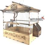 Naturbird Dik Çatı Işlemeli Ahşap Kafes