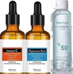 Naturel Natural Serum Set-Hyaluronic Acid+Vitamin C+Hyaluronic Acid Tonik 250Ml