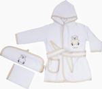 Nazbaby Bebek Krem Bornoz 3\'lü