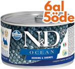 N&D Ocean Tahılsız Ringa Balıklı ve Karidesli 140 gr 6'lı Paket Yetişkin Köpek Konservesi