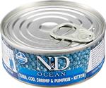 N&D Ocean Yaş Kedi Maması, Konserve Morina Balığı, Karides Ve Balkabaklı, Yavru Kedi, 80 G