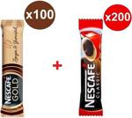 Nescafe Gold 2 gr 100'lü Paket + Nescafe Classic 2 gr 200'lü Paket Hazır Kahve