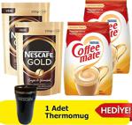 Nescafe Gold 200 Gr 2 Adet + Coffee Mate Kahve Kreması 500 Gr 2 Adet + Thermomug Hediye