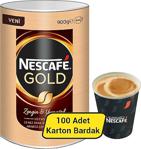 Nescafe Gold Hazır Granül Kahve 900 Gr + Karton Bardak 7 Oz 100'Lü