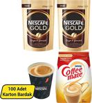 Nescafe Gold Hazır Kahve 200 Gr X 2 Adet + Coffee Mate 500 Gr + 7 Oz Karton Bardak 100'Lü - 900 Gr