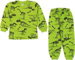 Neşeli Bebek Neşelibebek Yeşil Unisex Dinozor Baskılı Pijama Takımı 5 Yaş