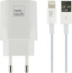 Nettech Apple Iphone Hızlı Şarj Aleti 1 Çıkışlı 2400 Mah Lightning Data Kablo + Şarj Adaptörü