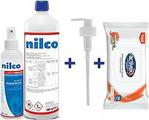 Nilco El ve Cilt Dezenfektan 1000ml + 200 ml + Islak Mendil