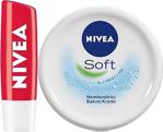 Nivea Çilekli Dudak Bakım Kremi 4,8G + Nivea Soft 300 Ml