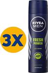 Nivea Fresh Power Erkek Deodorant 150 Ml X 3