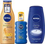 Nivea Güneş Spreyi Spf50+ 200 Ml & Sıkılaştırıcı Vücut Losyonu 200 Ml & Creme Care Duş Jeli 250 Ml