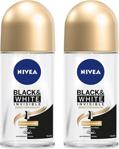 Nivea Invisible Black & White İpeksi Pürüzsüzlük 50 ml 2 Adet Roll-On