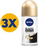 Nivea Invisible Black & White İpeksi Pürüzsüzlük 50 ml 3 Adet Roll-On