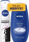 Nivea Invisible For Black & White Clear 150 ml + Creme Duş Jeli 250 ml Deo Sprey Seti