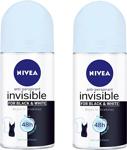 Nivea Invisible For Black & White Pure 50 ml x2 Adet Roll-on