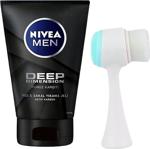 Nivea Men Deep Dimension Yüz Ve Sakal Temizleme Jeli 100 Ml + Yüz Temizleme Fırçası