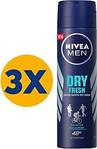 Nivea Men Dry Fresh 150 Ml 3 Adet Deo Sprey