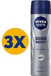 Nivea Men Silver Protect 150 ml Deo Spray x3 Adet