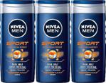 Nivea Men Sport Duş Jeli,Vücut,Yüz Ve Saç 500Mlx3