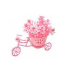 Nostaljik Bisiklet Saksı Dekoratif Yapay Çiçek Mor 10 Cm