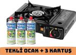 Nurgaz Tekli̇ Portati̇f Ocak + 3 Adet 220Gr Kartuş