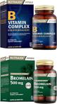 Nutraxin B1, B2, B3, B5, B6, B12 Içeren B Vitamin Complex 60 Tablet + Bromelain Ananas Kapsül