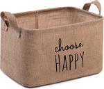 Ocean Home Choose Happy Baskılı Sepet //30x21x18