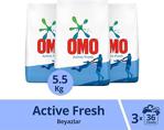 Omo Active Fresh Kusursuz Leke Çıkarıcı Toz Çamaşır Deterjanı Beyazlar 5.5 Kg X 3