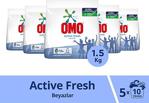 Omo Active Fresh Toz Çamaşır Deterjanı Beyazlar Için En Zorlu Lekeleri Çıkarır 1.5 Kg 5 Adet