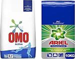 Omo Active Toz Çamaşır Deterjanı 10 Kg + Ariel Profesional