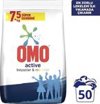 Omo Active Toz Çamaşır Deterjanı Beyazlar Ve Renkliler İçin 7.5 Kg 50 Yıkama 1 Adet