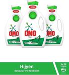 Omo Hijyen Beyazlar Ve Renkliler İçin Sıvı Çamaşır Deterjanı 30 Yıkama 3 X 1950 Ml